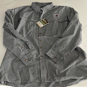 Men’s Drake Fishing Shirt • XL • Brand New • Long Sleeve • Black & White Gingham